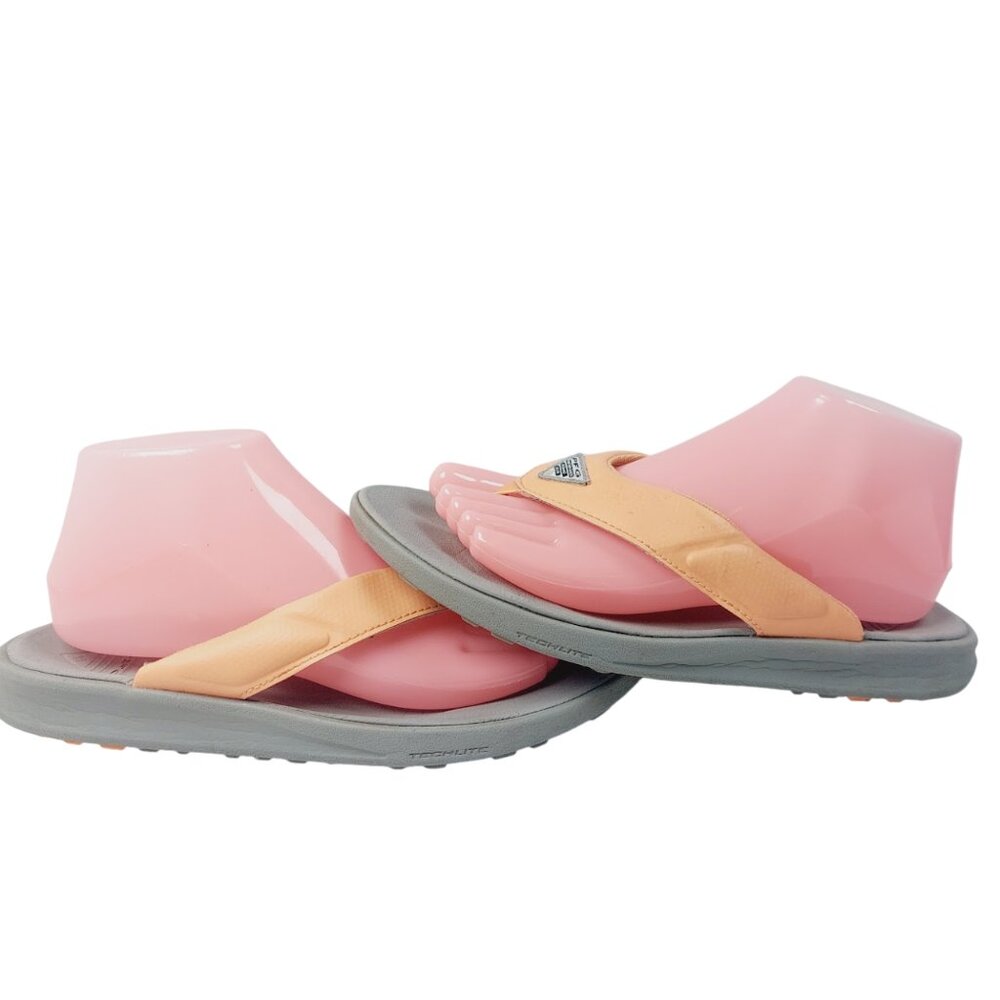 Columbia PFG Women's Orange Grey Slip-On Flip Flop Sandal Size US 9